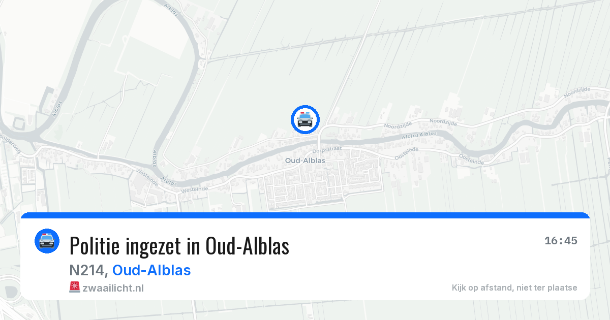 Politie ingezet in Oud-Alblas — 24 jun 2026 | 🚨 Zwaailicht.nl