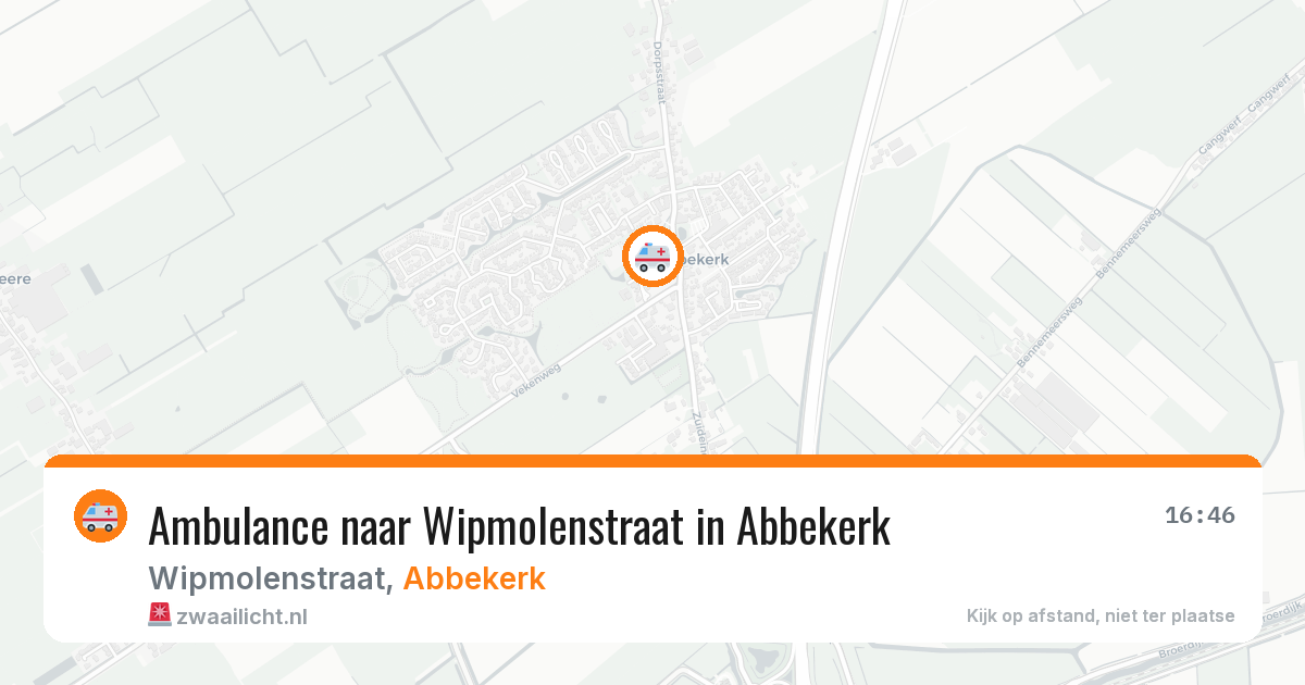 Ambulance naar Wipmolenstraat in Abbekerk — 11 mei 2026