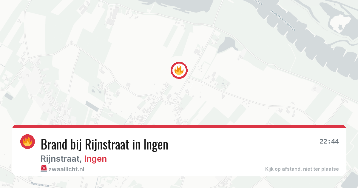 Brand bij Rijnstraat in Ingen — 19 jun 2026