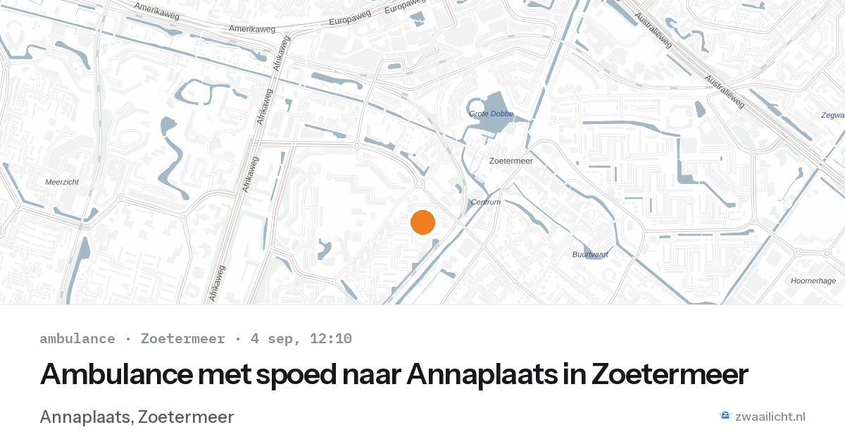 Ambulance met spoed naar Annaplaats in Zoetermeer — 4 sep 2026