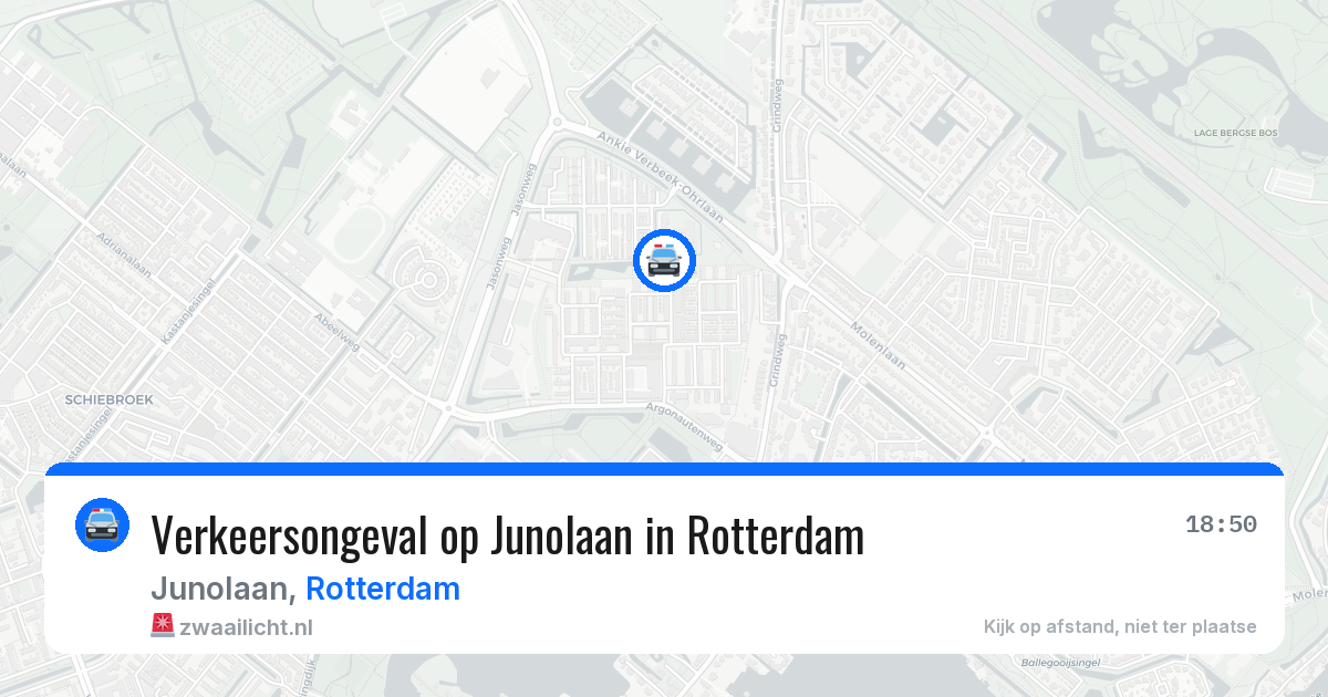 Verkeersongeval op Junolaan in Rotterdam — 10 jun 2026