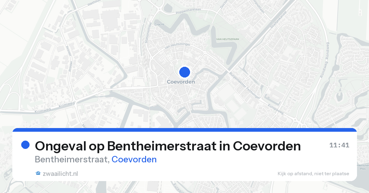 Ongeval op Bentheimerstraat in Coevorden — 14 aug 2026