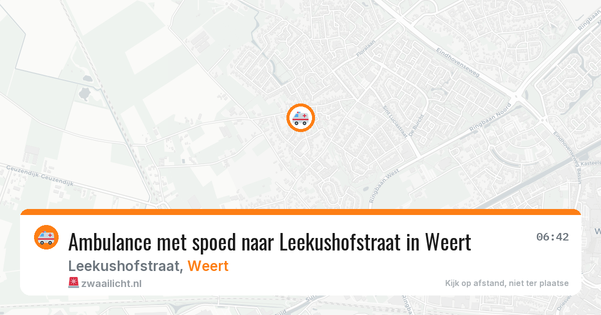 Ambulance met spoed naar Leekushofstraat in Weert — 18 jun 2026