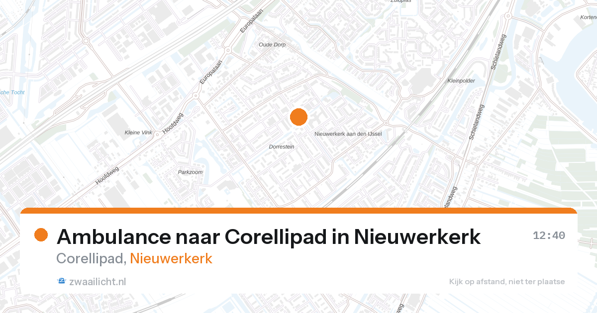 Ambulance naar Corellipad in Nieuwerkerk — 27 aug 2026
