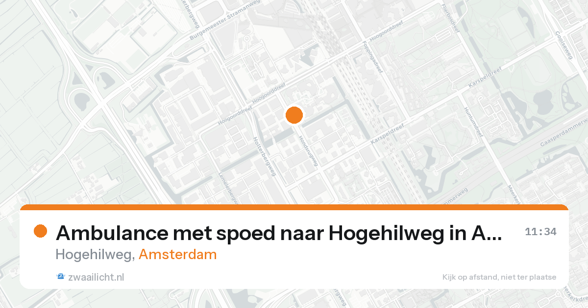 Ambulance met spoed naar Hogehilweg in Amsterdam — 7 feb 2026