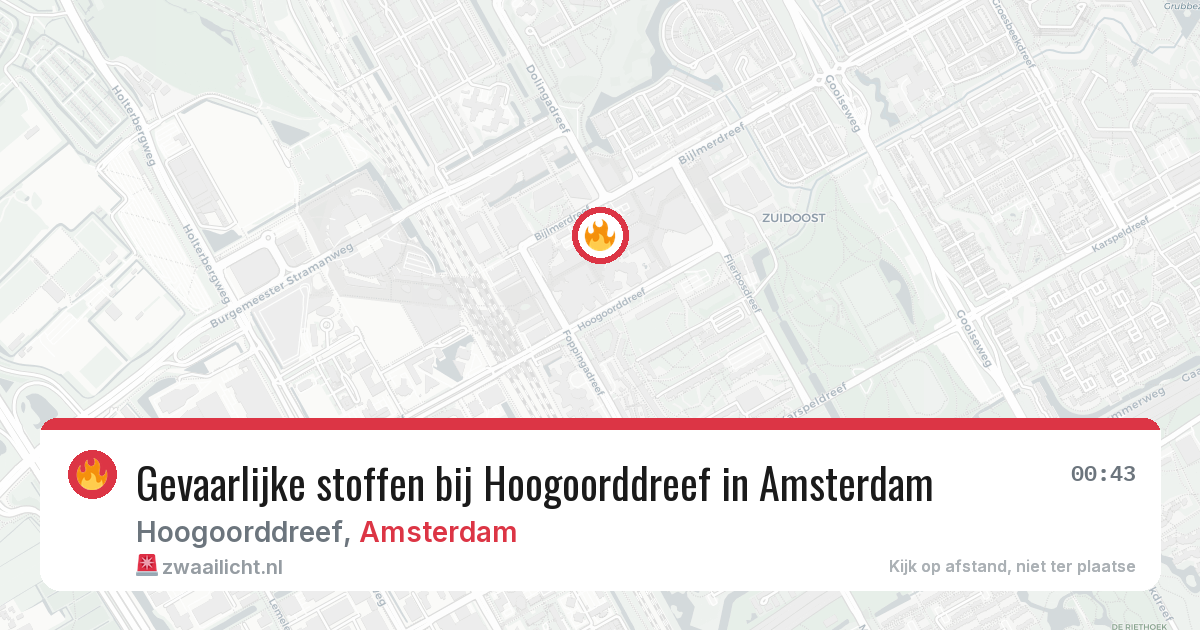 Gevaarlijke stoffen bij Hoogoorddreef in Amsterdam — 11 jul 2026