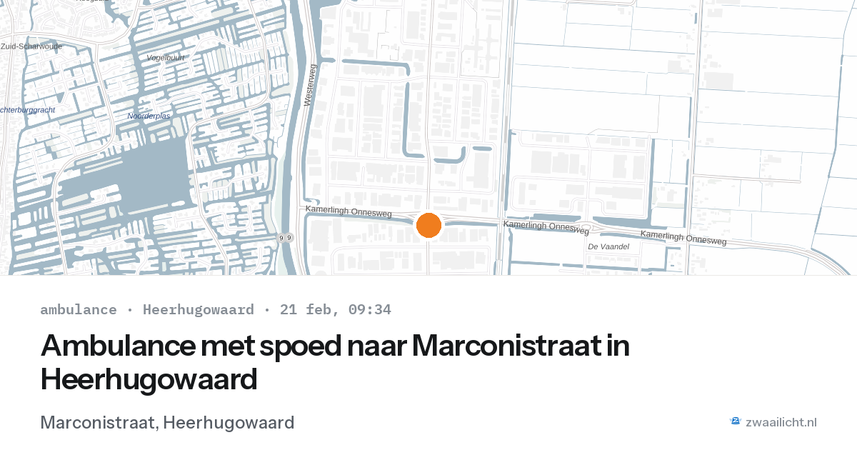 Ambulance met spoed naar Marconistraat in Heerhugowaard — 21 feb 2026