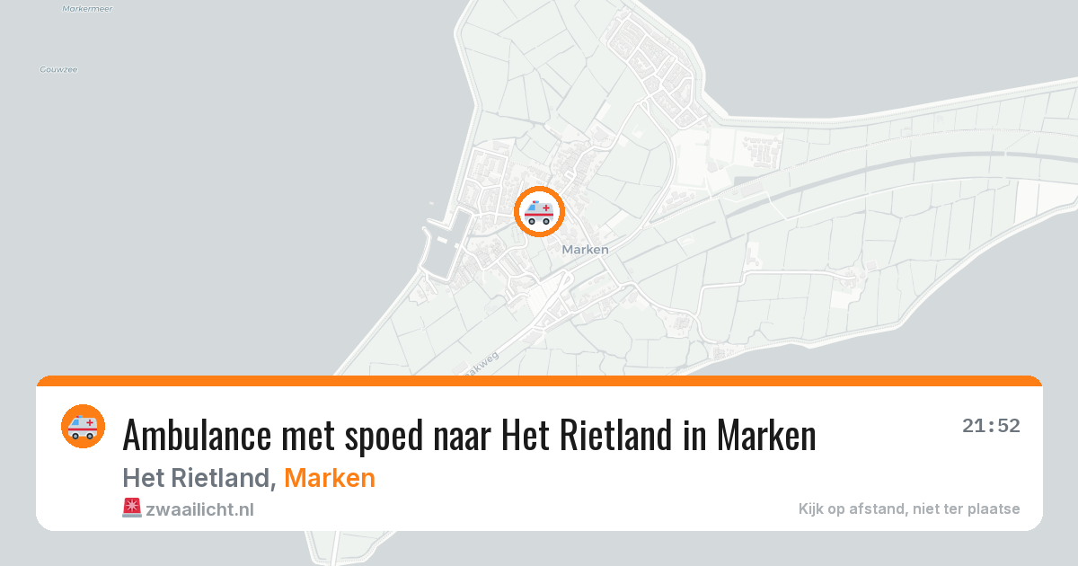 Ambulance met spoed naar Het Rietland in Marken — 3 jul 2026