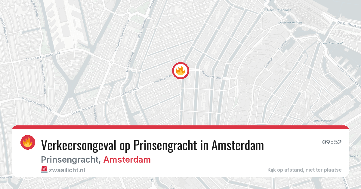Verkeersongeval op Prinsengracht in Amsterdam — 30 jun 2026
