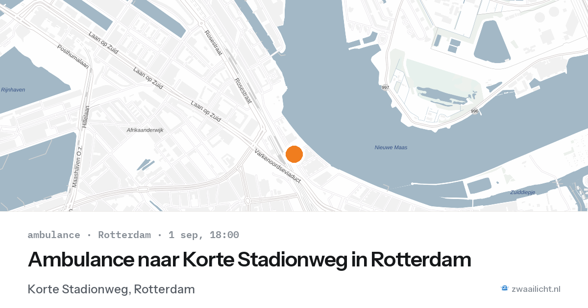 Ambulance naar Korte Stadionweg in Rotterdam — 1 sep 2026
