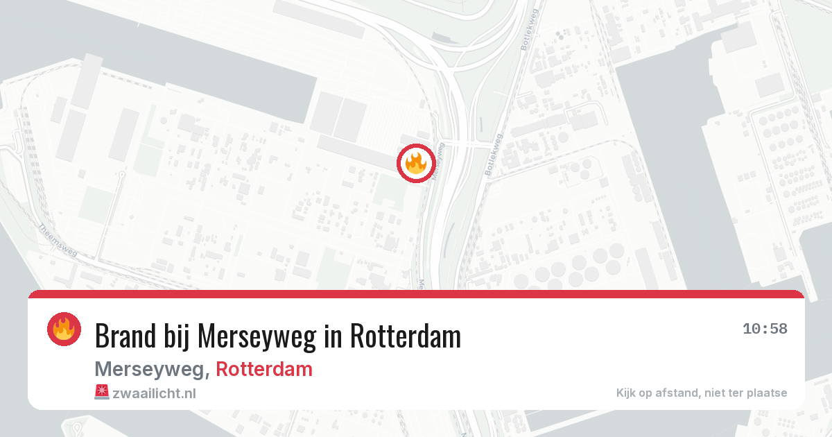 Brand bij Merseyweg in Rotterdam — 13 aug 2026