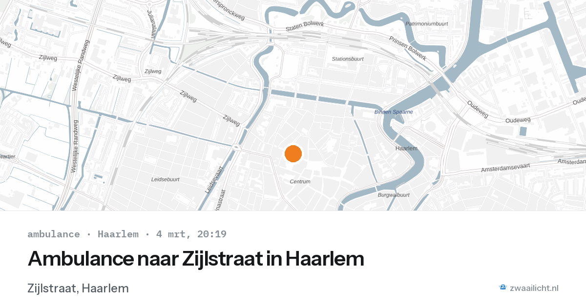 Ambulance naar Zijlstraat in Haarlem — 4 mrt 2026
