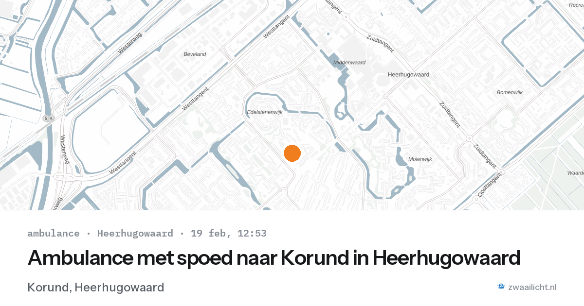 Ambulance met spoed naar Korund in Heerhugowaard — 19 feb 2026