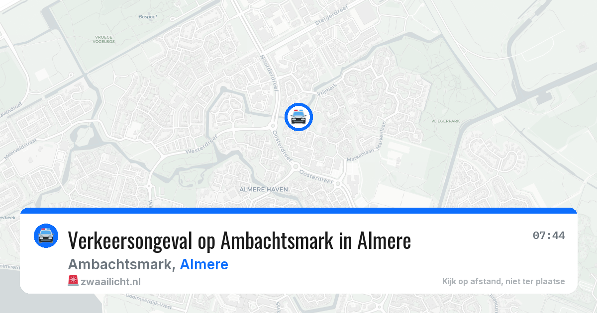 Verkeersongeval op Ambachtsmark in Almere — 1 aug 2026