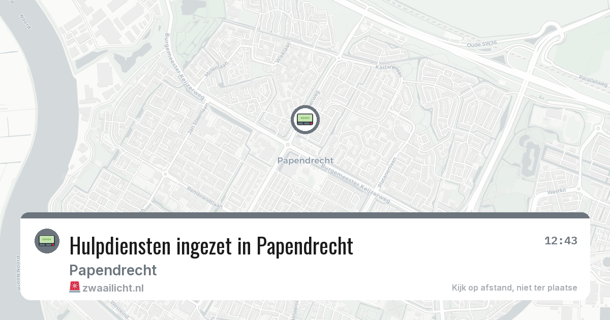 Hulpdiensten ingezet in Papendrecht — 3 jun 2026 | 🚨 Zwaailicht.nl