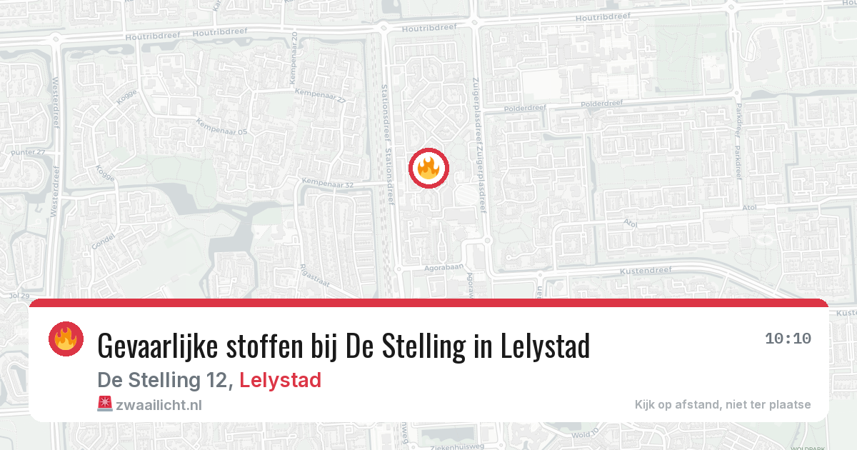 Gevaarlijke stoffen bij De Stelling in Lelystad — 16 jul 2026