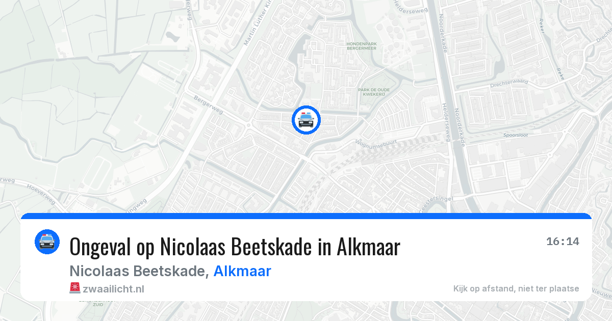 Ongeval op Nicolaas Beetskade in Alkmaar — 14 aug 2026