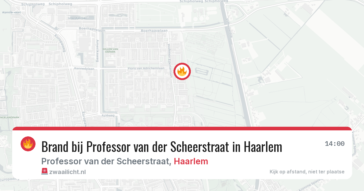 Brand bij Professor van der Scheerstraat in Haarlem — 9 jul 2026