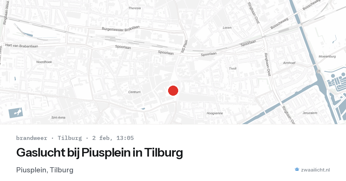 Gaslucht bij Piusplein in Tilburg — 2 feb 2026