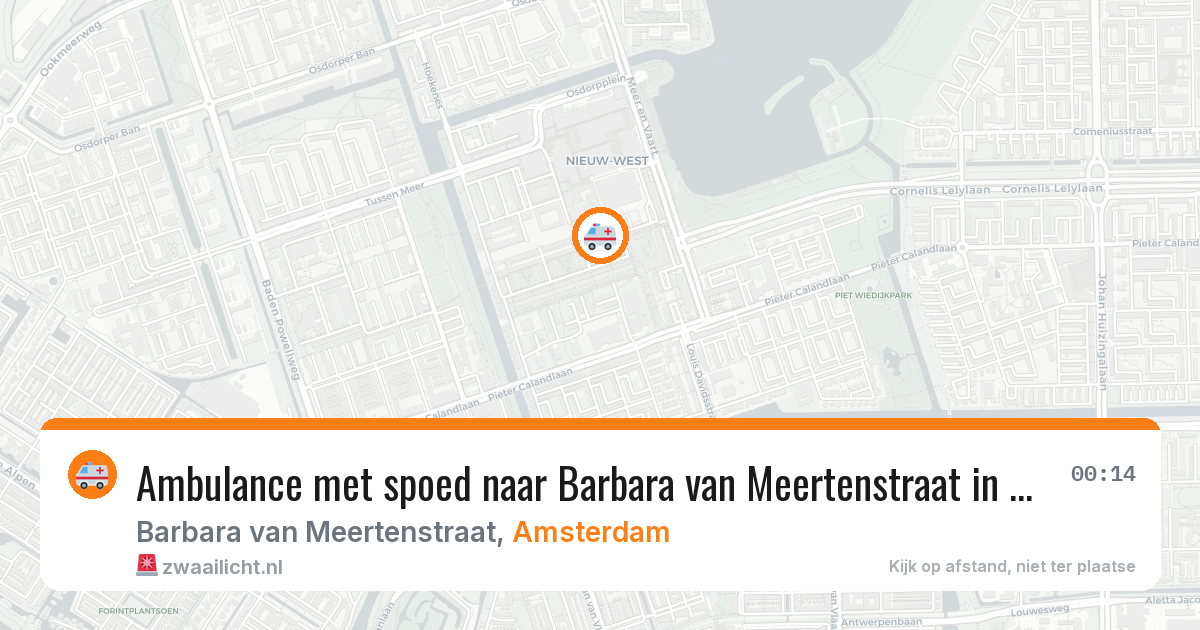 Ambulance met spoed naar Barbara van Meertenstraat in Amsterdam — 13 jul 2026