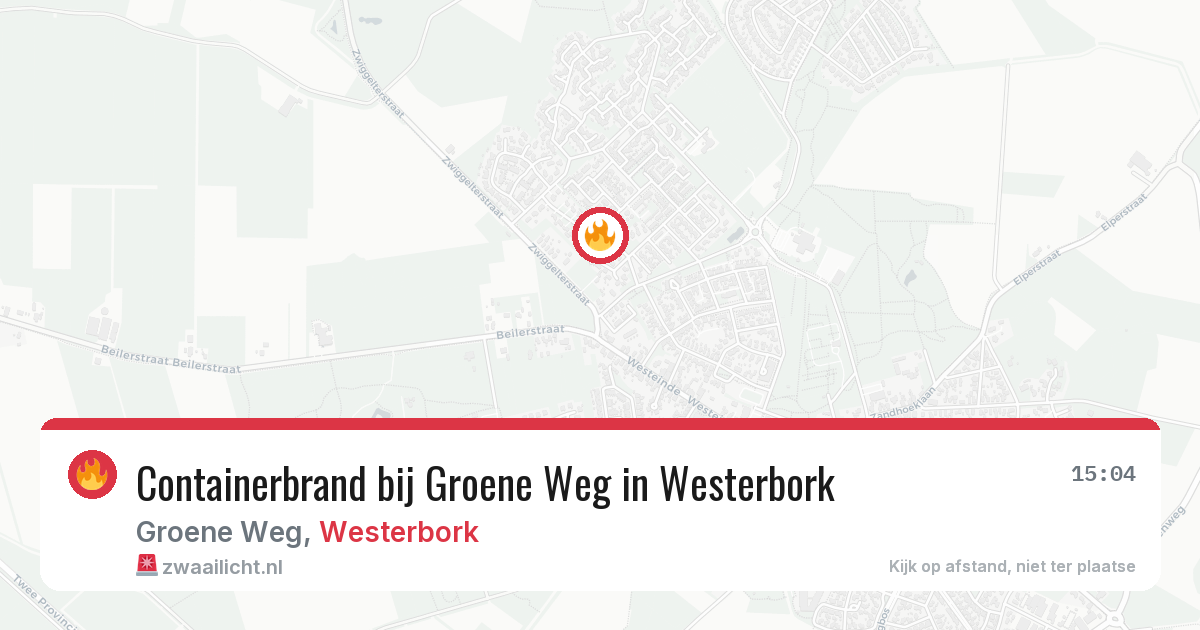 Containerbrand bij Groene Weg in Westerbork — 3 mei 2026