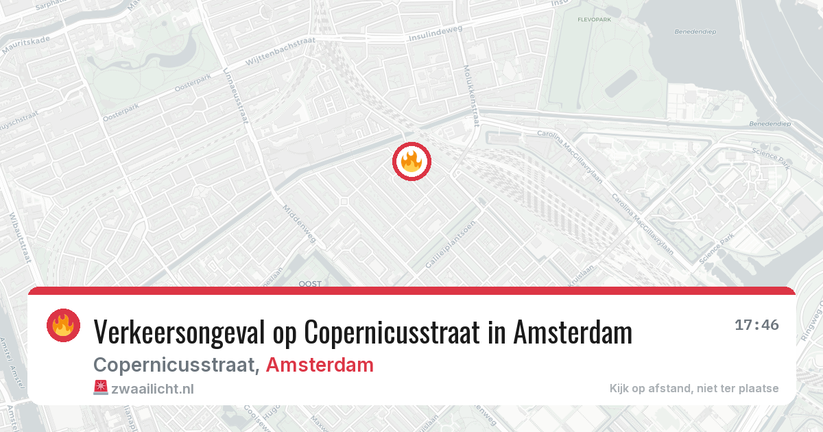 Verkeersongeval op Copernicusstraat in Amsterdam — 2 jun 2026