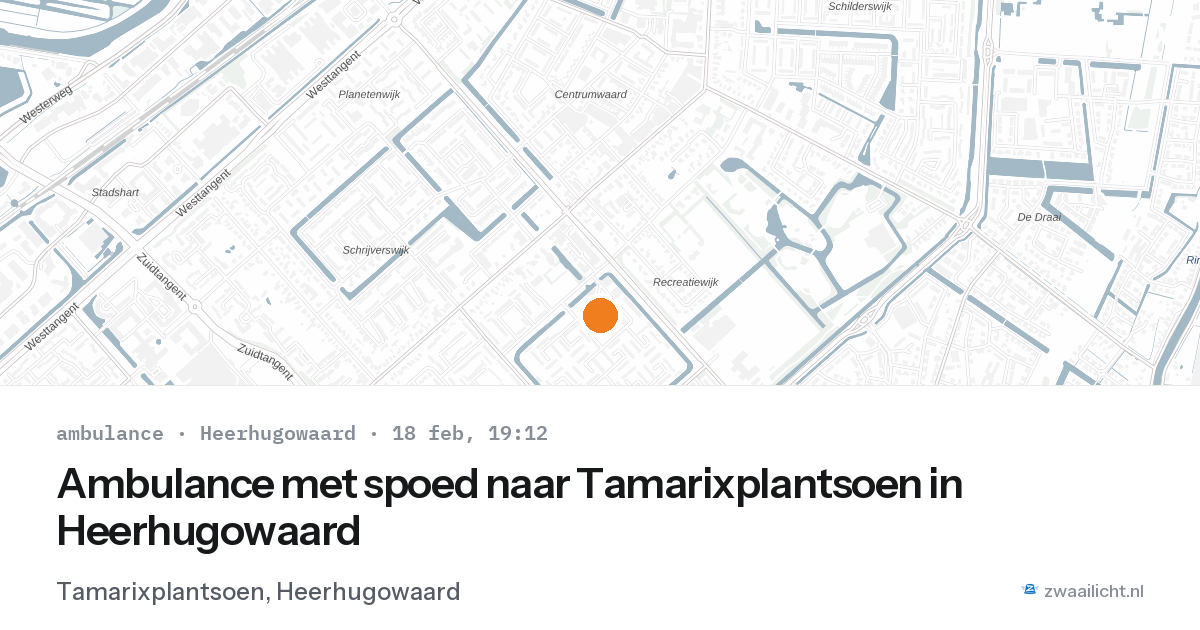Ambulance met spoed naar Tamarixplantsoen in Heerhugowaard — 18 feb 2026