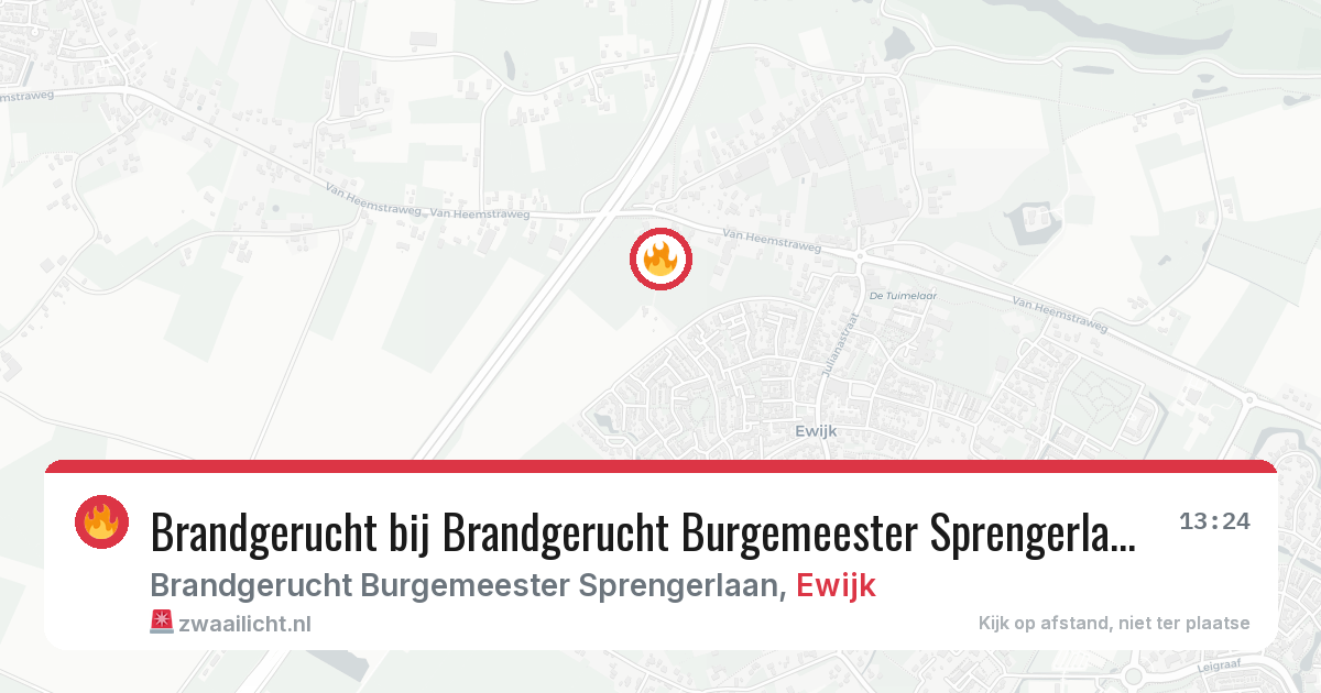 Brandgerucht bij Brandgerucht Burgemeester Sprengerlaan in Ewijk — 2 feb 2026