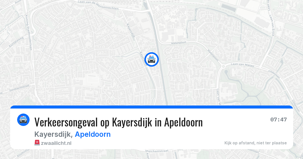 Verkeersongeval op Kayersdijk in Apeldoorn — 11 mei 2026