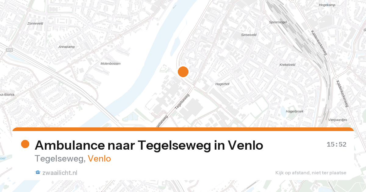 Ambulance naar Tegelseweg in Venlo — 16 aug 2026