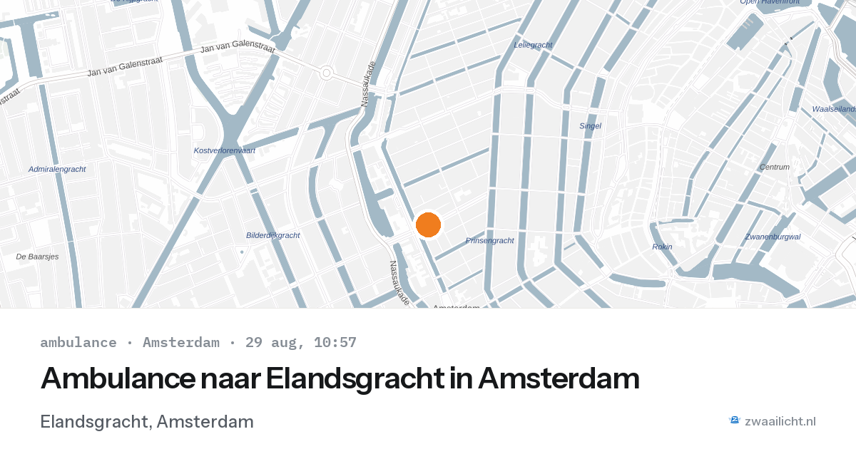 Ambulance naar Elandsgracht in Amsterdam — 29 aug 2026