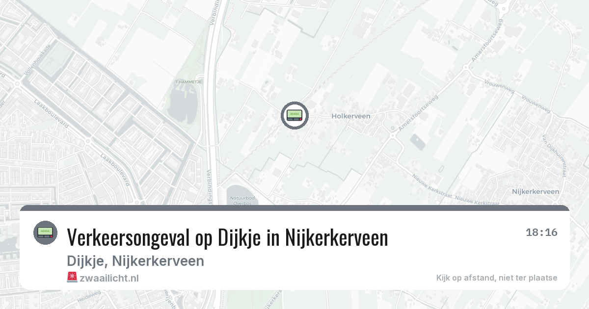 Verkeersongeval op Dijkje in Nijkerkerveen — 27 jun 2026