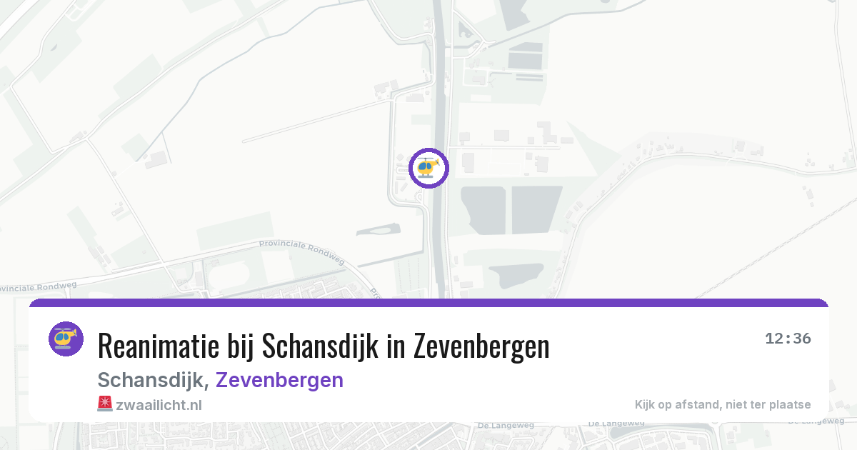 Reanimatie bij Schansdijk in Zevenbergen — 14 aug 2026