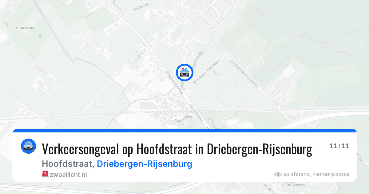 Verkeersongeval op Hoofdstraat in Driebergen-Rijsenburg — 19 jan 2026