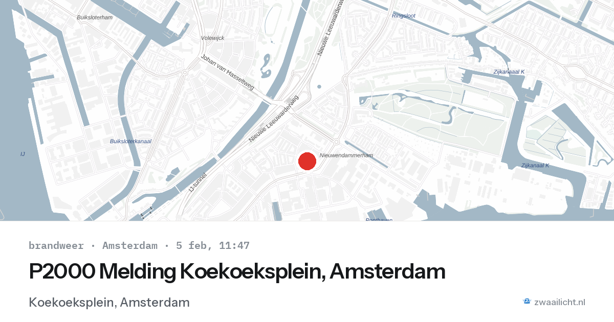 P2000 Melding Koekoeksplein, Amsterdam — 5 feb 2026