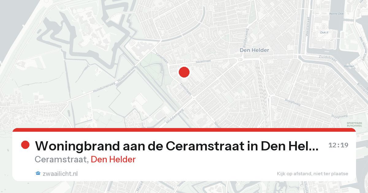 Woningbrand aan de Ceramstraat in Den Helder — 31 jan 2026