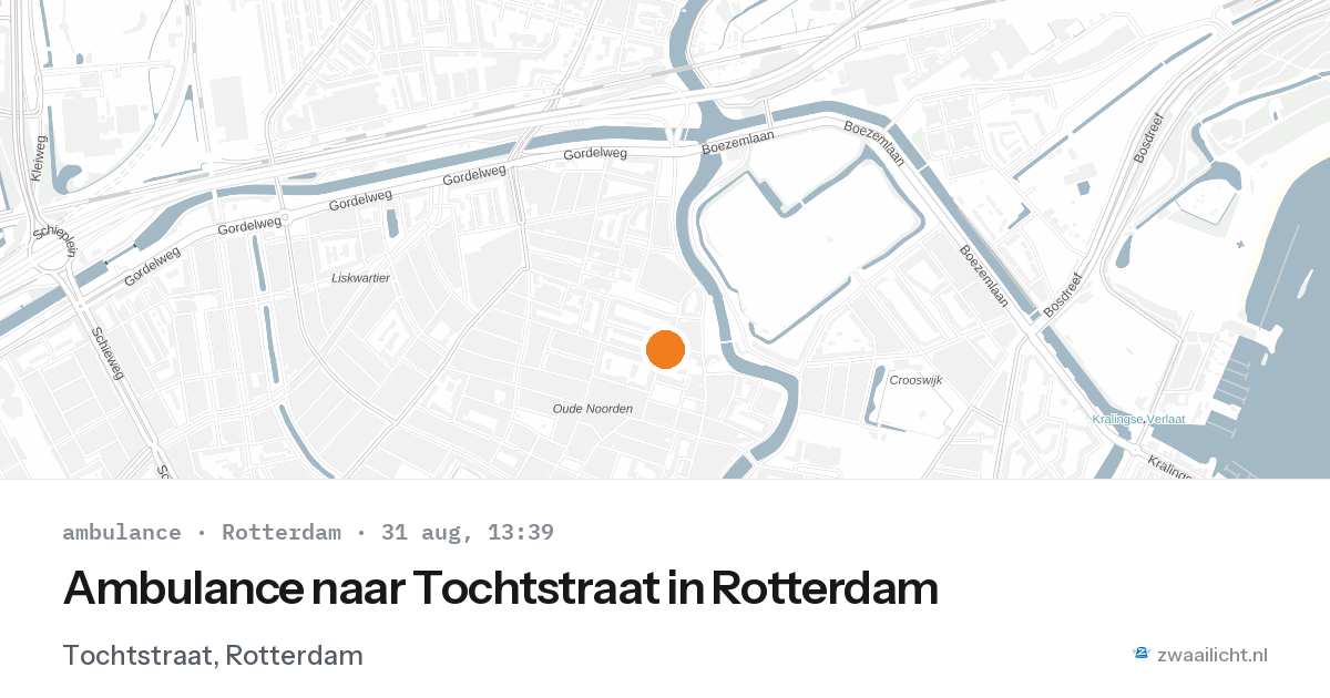 Ambulance naar Tochtstraat in Rotterdam — 31 aug 2026