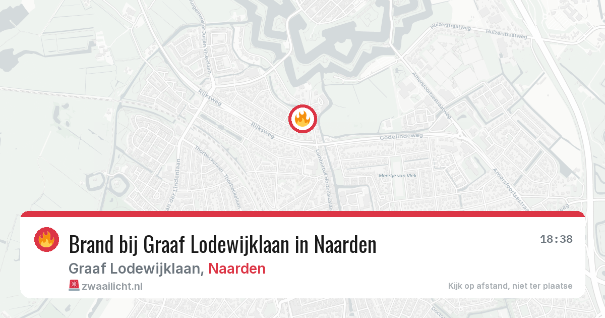 Brand bij Graaf Lodewijklaan in Naarden — 5 aug 2026