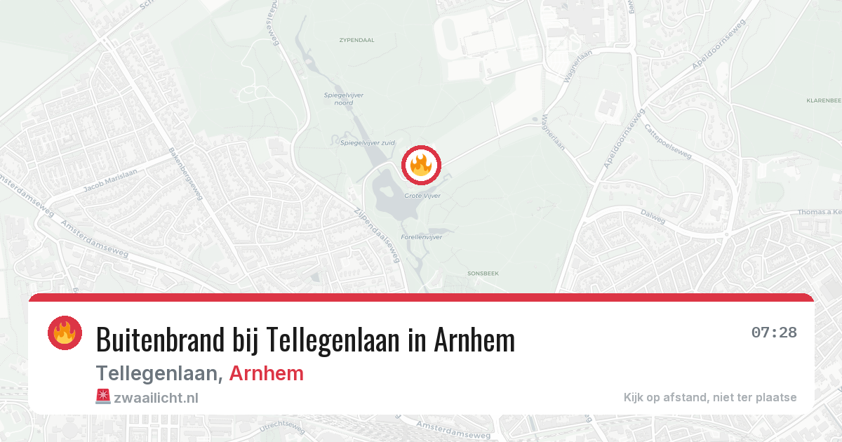 Buitenbrand bij Tellegenlaan in Arnhem — 24 jul 2026