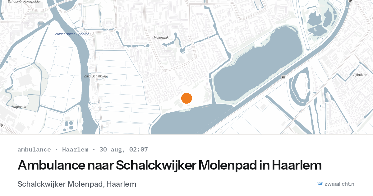 Ambulance naar Schalckwijker Molenpad in Haarlem — 30 aug 2026