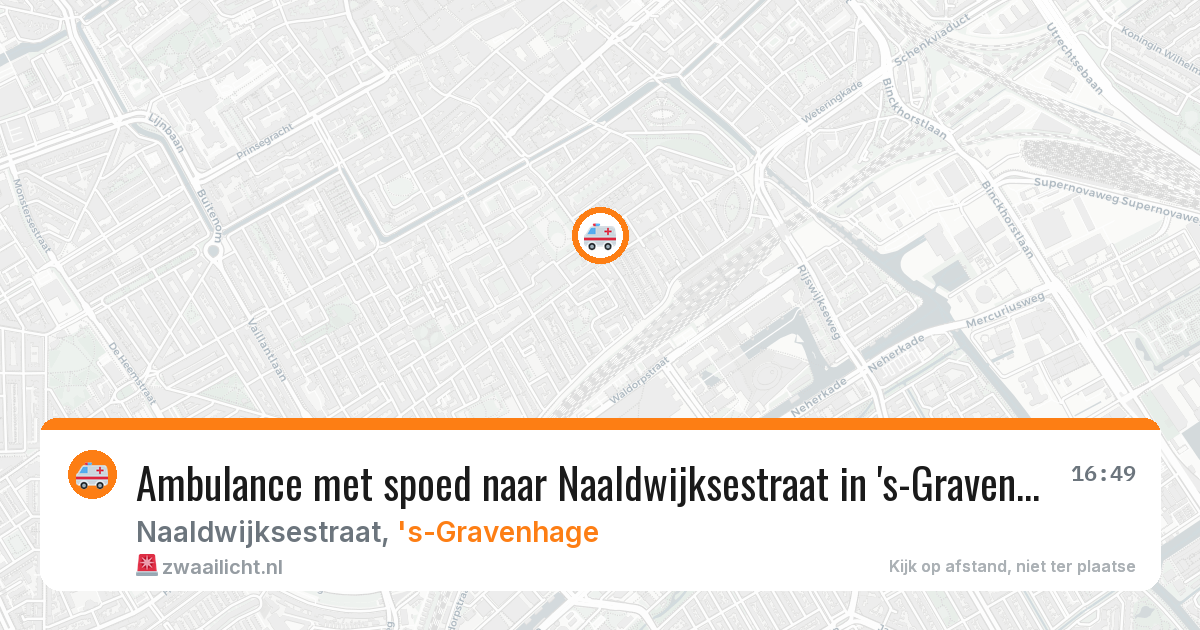 Ambulance met spoed naar Naaldwijksestraat in 's-Gravenhage — 21 jun 2026