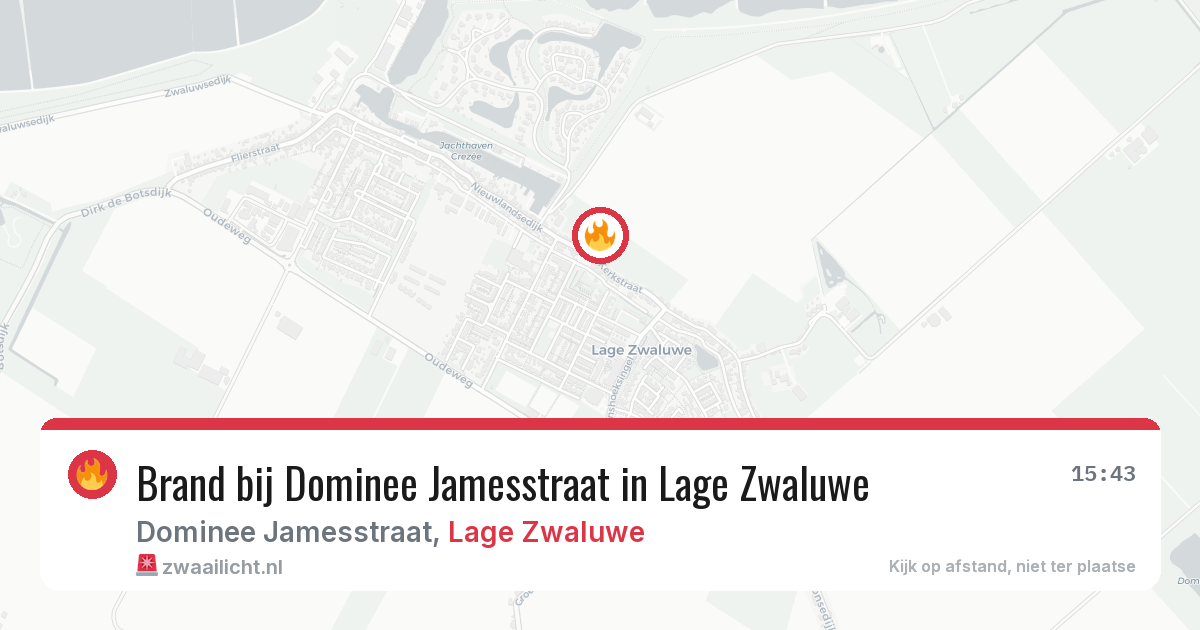 Brand bij Dominee Jamesstraat in Lage Zwaluwe — 18 mei 2026