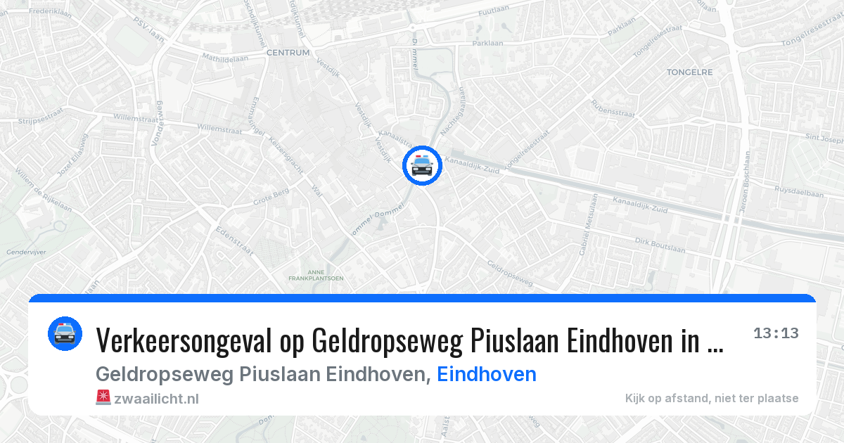 Verkeersongeval op Geldropseweg Piuslaan Eindhoven in Eindhoven — 29 jun 2026