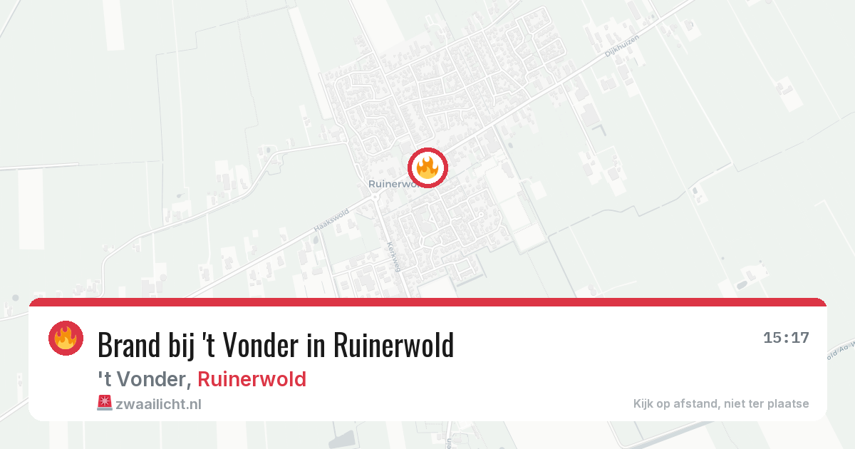 Brand bij 't Vonder in Ruinerwold — 5 jun 2026
