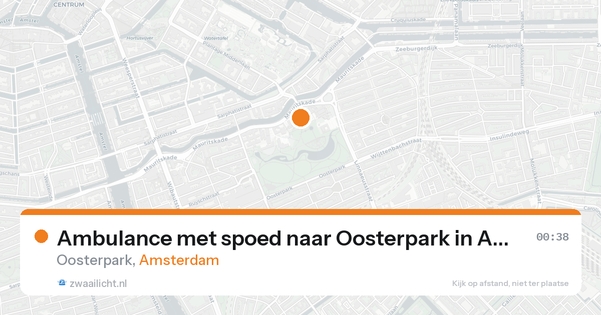 Ambulance met spoed naar Oosterpark in Amsterdam — 23 mei 2026