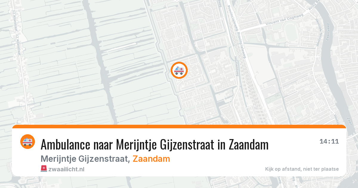 Ambulance naar Merijntje Gijzenstraat in Zaandam — 6 aug 2026