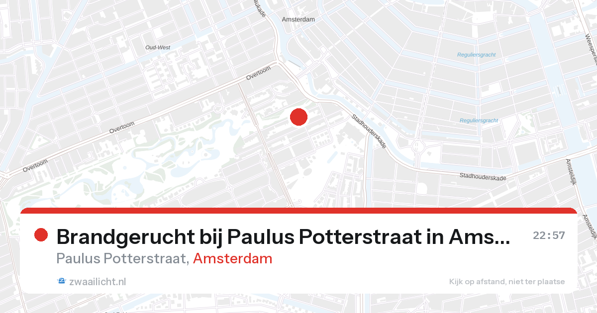 Brandgerucht bij Paulus Potterstraat in Amsterdam — 23 jun 2026