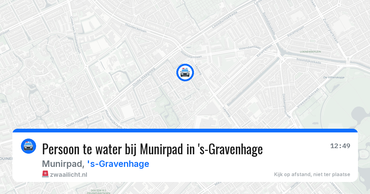 Persoon te water bij Munirpad in 's-Gravenhage — 20 apr 2026