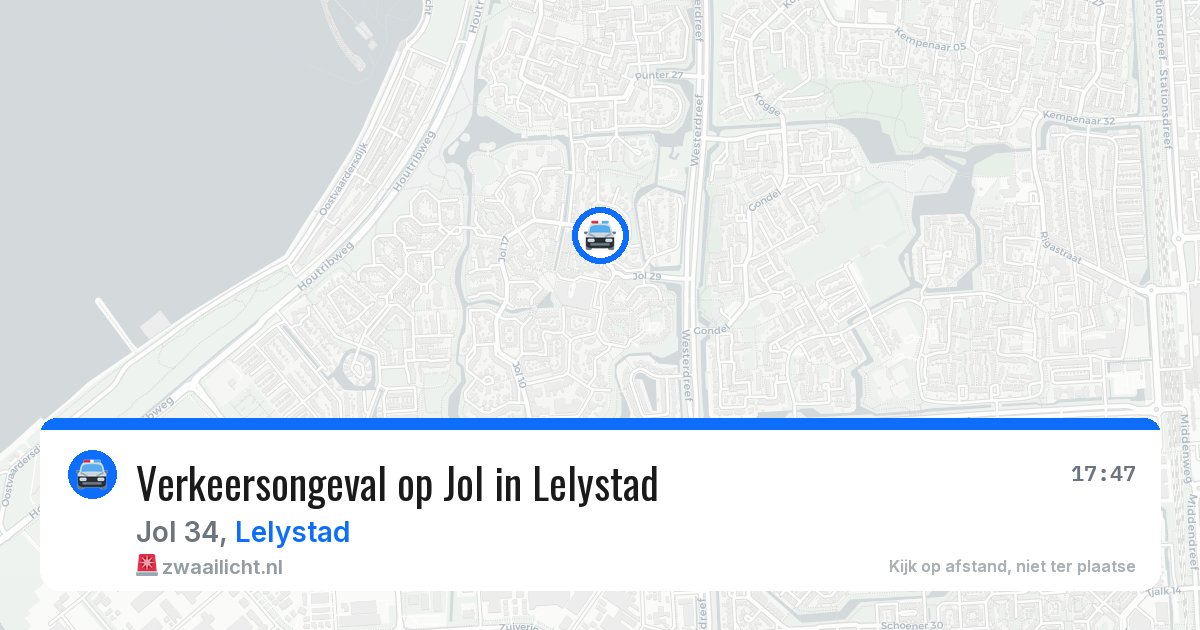 Verkeersongeval op Jol in Lelystad — 12 aug 2026