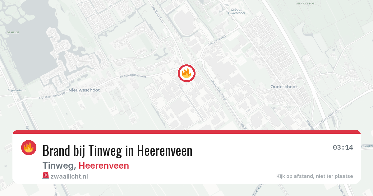 Brand bij Tinweg in Heerenveen — 23 jun 2026